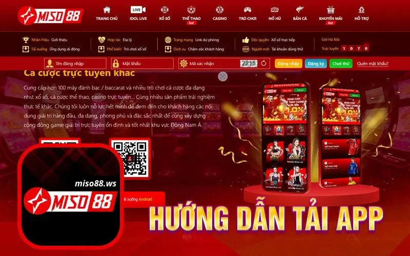 Tải app để tham gia ngay các sảnh cá cược hấp dẫn tại miso88.ws